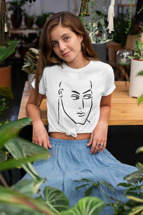 freehand portrait women t shirt