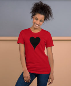 Black heart red t shirt